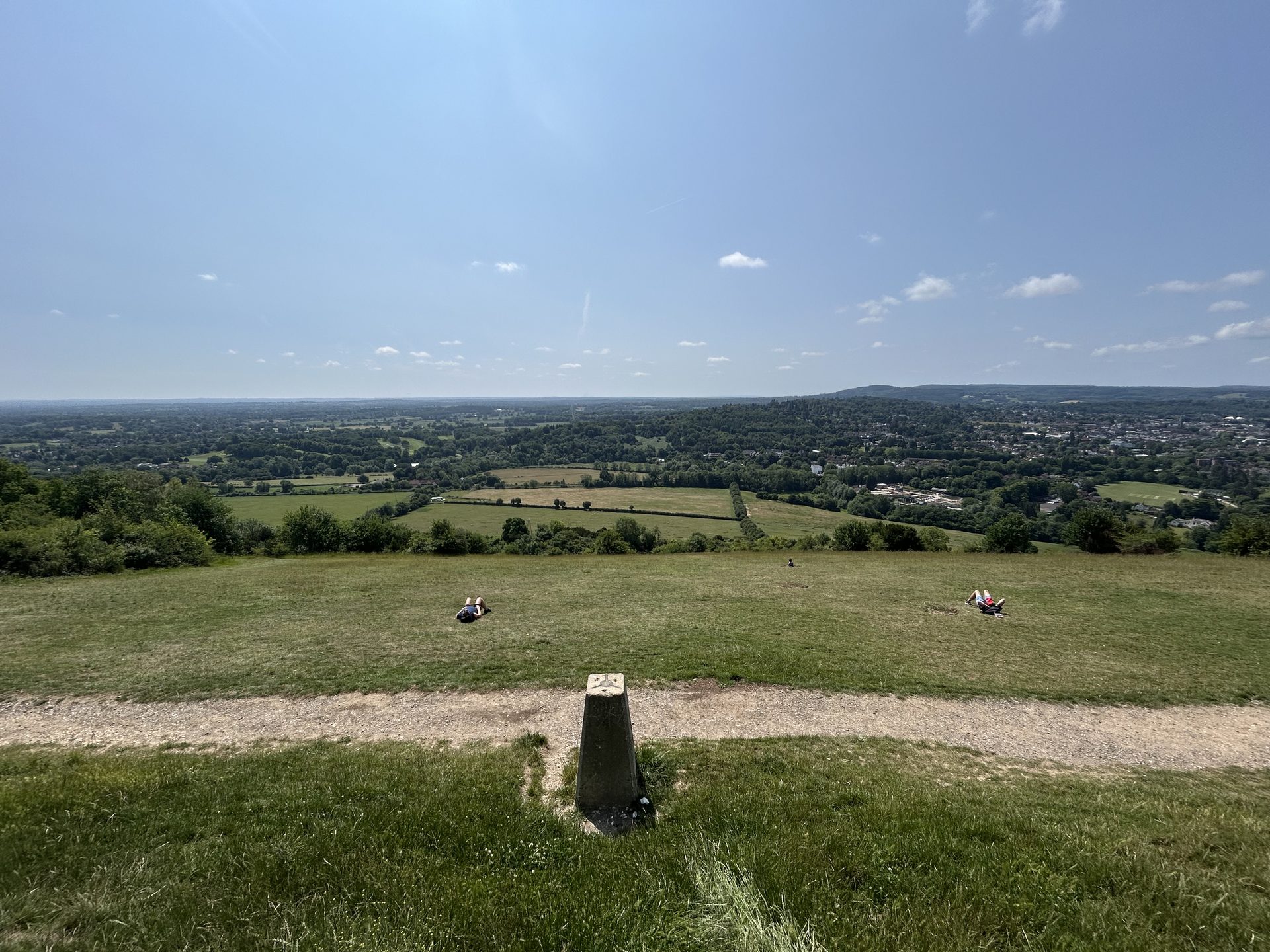 View across the Surrey Hills from Box Hill, overlooking Dorking